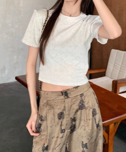 mebole(メボレ)の「バッグリボンデザイントップス(Tシャツ/カットソー・レディース・ライトグレー/ダークグレー・FREE)」の8枚目の写真