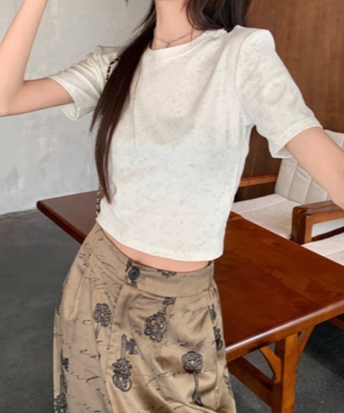 mebole(メボレ)の「バッグリボンデザイントップス(Tシャツ/カットソー・レディース・ライトグレー/ダークグレー・FREE)」の10枚目の写真