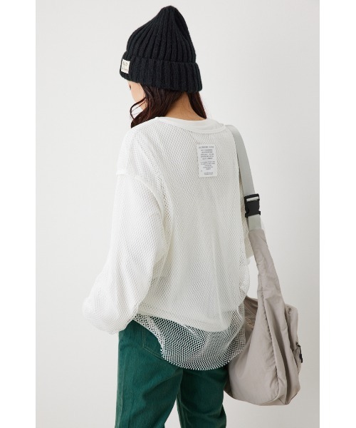 RODEO CROWNS WIDE BOWL（ロデオクラウンズワイドボウル）の「L/S メッシュトップスセット（Tシャツ/カットソー・レディース・グリーン系その他/オフホワイト/ブラック・FREE）」の15枚目の写真