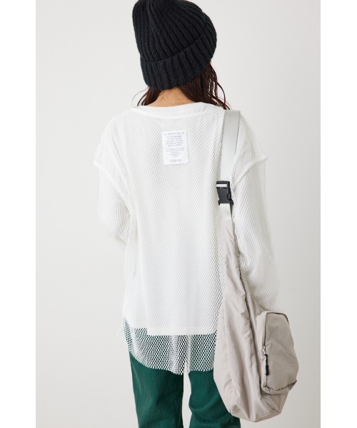 RODEO CROWNS WIDE BOWL（ロデオクラウンズワイドボウル）の「L/S メッシュトップスセット（Tシャツ/カットソー・レディース・グリーン系その他/オフホワイト/ブラック・FREE）」の16枚目の写真