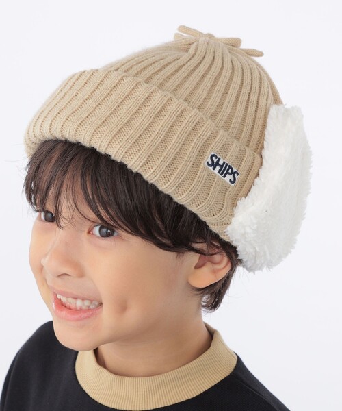 SHIPS（シップス）の「SHIPS KIDS:フェイクファー フラップ ワッチ（ニットキャップ/ビーニー・キッズ・ベージュ/サックスブルー/ライトグレー/ネイビー/ミント・ONE SIZE）」の2枚目の写真