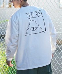 【ムラサキスポーツ別注】POLER/ポーラー ロンＴ 吸汗速乾 バックプリント 胸刺繍 クルーネック 232MCV4013