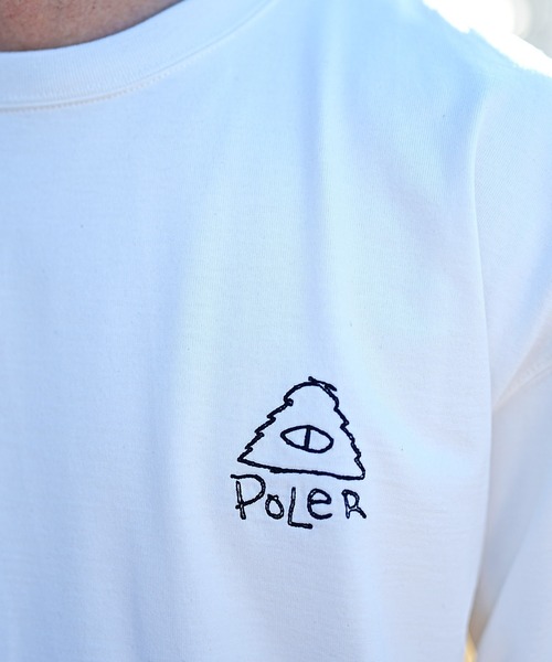 POLeR（ポーラー）の「【ムラサキスポーツ別注】POLER/ポーラー ロンＴ 吸汗速乾 バックプリント 胸刺繍 クルーネック 232MCV4013（Tシャツ/カットソー・メンズ・ホワイト×ブラック/ブラック×ホワイト・M/L/XL）」の9枚目の写真