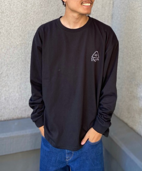 POLeR（ポーラー）の「【ムラサキスポーツ別注】POLER/ポーラー ロンＴ 吸汗速乾 バックプリント 胸刺繍 クルーネック 232MCV4013（Tシャツ/カットソー・メンズ・ホワイト×ブラック/ブラック×ホワイト・M/L/XL）」の11枚目の写真