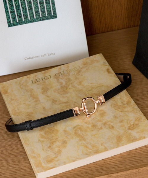 Andemiu(アンデミュウ)の「ヒッカケバックルホソベルト982866(ベルト・レディース・アイボリー/ブラウン/ブラック・FREE)」の3枚目の写真