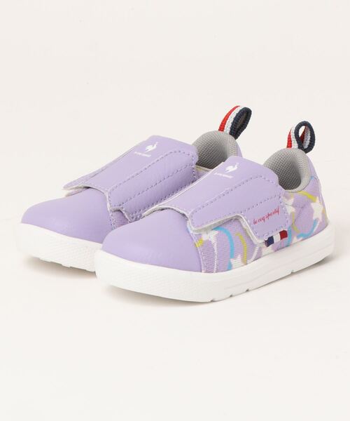 le coq sportif(ルコックスポルティフ)の「le coq sportif ルコックスポルティフ LA ROLAND 2 F ART【脱ぎ履き簡単】ベビーシューズ(ラローラン2Fアート)(スニーカー・キッズ・パープル/ピンク・13.5cm/16.0cm/15.5cm/14.0cm/15.0cm/14.5cm/13.0cm)」の1枚目の写真