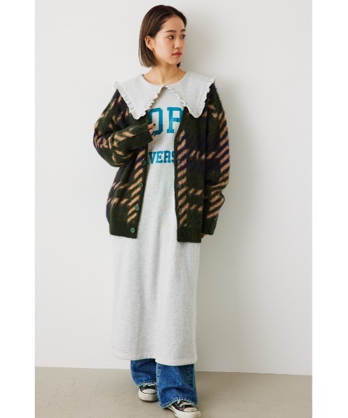 RODEO CROWNS WIDE BOWL（ロデオクラウンズワイドボウル）の「パターンシャギーニットカーディガン（カーディガン/ボレロ・レディース・ベージュ系その他/ターコイズブルー/グリーン系その他/グレー系その他/ホワイト系その他/ブラック系その他/パープル系その他・LARGE/MEDIUM）」の21枚目の写真