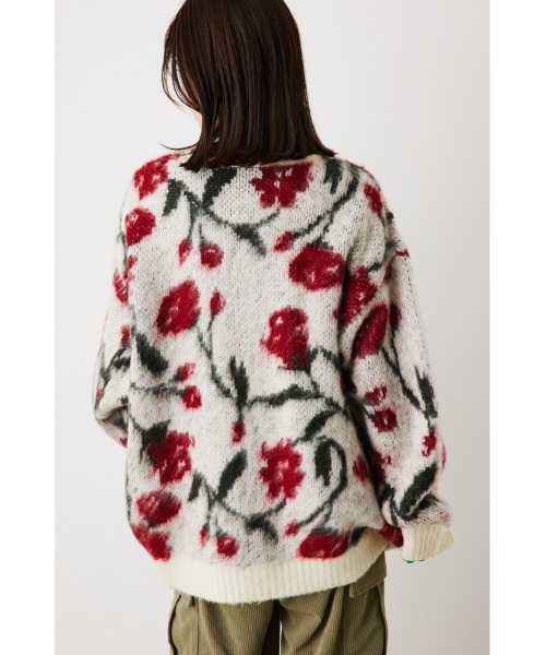 RODEO CROWNS WIDE BOWL（ロデオクラウンズワイドボウル）の「パターンシャギーニットカーディガン（カーディガン/ボレロ・レディース・ベージュ系その他/ターコイズブルー/グリーン系その他/グレー系その他/ホワイト系その他/ブラック系その他/パープル系その他・LARGE/MEDIUM）」の14枚目の写真