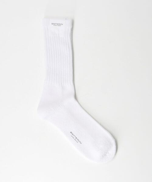 BEAUTY&YOUTH UNITED ARROWS(ビューティーアンドユースユナイテッドアローズ)の「ルーズ パイル クルー ソックス(ソックス/靴下・メンズ・ホワイト/ライトグレー/ブラック/ライム/コバルトブルー・FREE)」の1枚目の写真