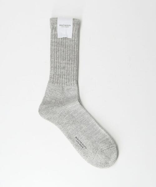 BEAUTY&YOUTH UNITED ARROWS(ビューティーアンドユースユナイテッドアローズ)の「ルーズ パイル クルー ソックス(ソックス/靴下・メンズ・ホワイト/ライトグレー/ブラック/ライム/コバルトブルー・FREE)」の3枚目の写真