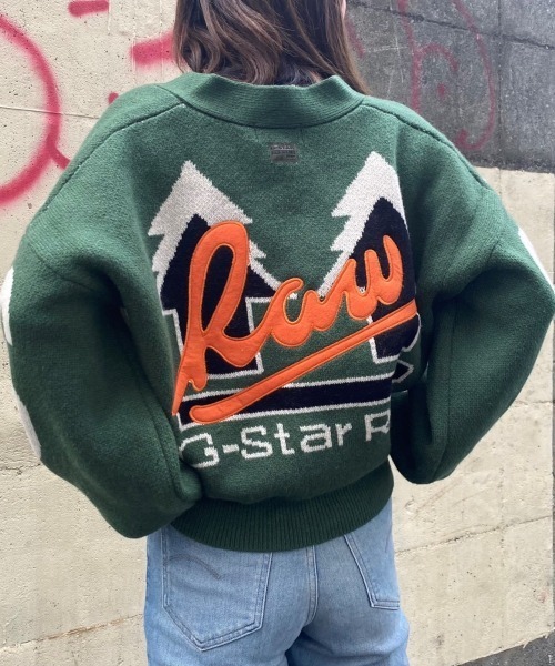 G-STAR(ジースター)の「HOLIDAY CARDIGAN LOOSE KNIT/グラフィックロゴカーディガン/オーバーサイズ(カーディガン/ボレロ・レディース・グリーン・SMALL/MEDIUM/X-SMALL)」の10枚目の写真