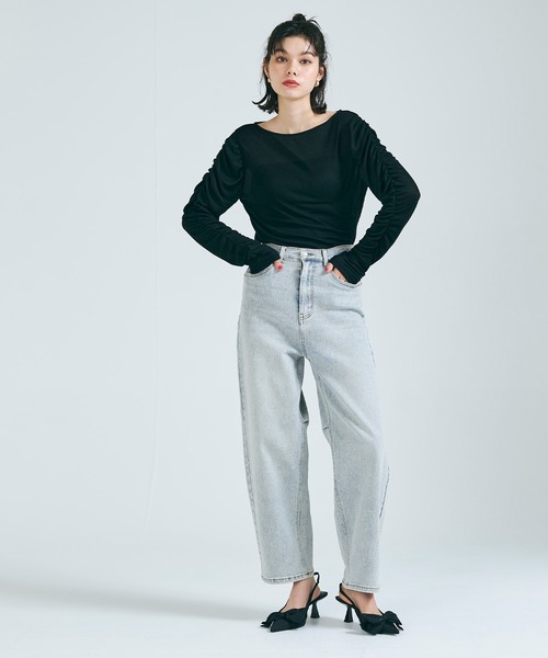 coca（coca）（コカ）の「【WEB限定セール】ストレッチカーブデニム（デニムパンツ・レディース・ライトブルー/ブルー・M/L/S）」の7枚目の写真