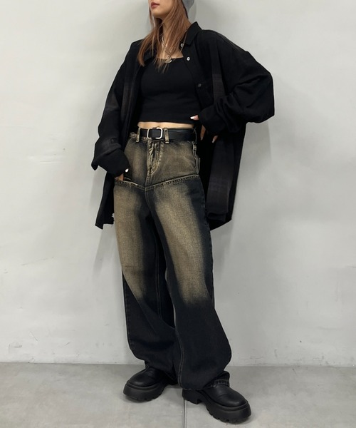 WHO'S WHO gallery（フーズフーギャラリー）の「ブラックダイチェックシャツ（シャツ/ブラウス・レディース・ブラック系その他/ブラック・FREE）」の8枚目の写真