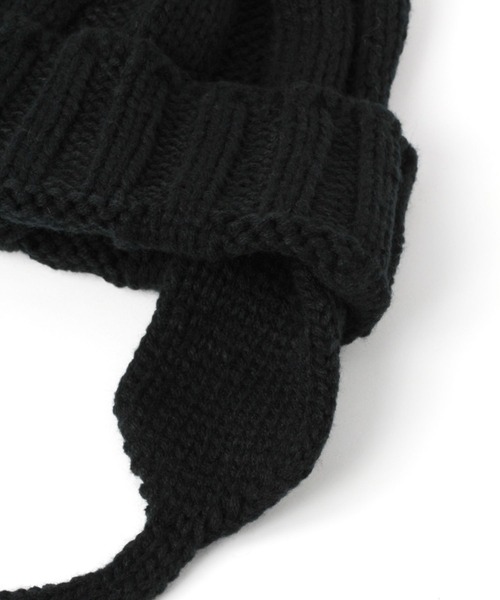 BAYFLOW(ベイフロー)の「耳当て付ニット帽(ニットキャップ/ビーニー・レディース・ブラック/アイボリー/ブルー・FREE)」の6枚目の写真
