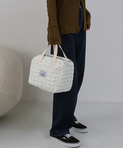 LA VORAGINE（ラ ヴォラジネ）の「【保温･保冷】ポップコーン ボックストートランチバッグ/お弁当バッグ（お弁当箱・レディース・ブラウン/アイボリー/イエロー・FREE）」の2枚目の写真