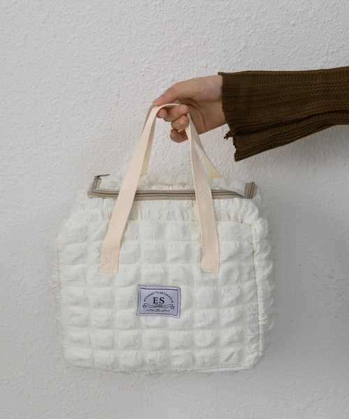 LA VORAGINE（ラ ヴォラジネ）の「【保温･保冷】ポップコーン ボックストートランチバッグ/お弁当バッグ（お弁当箱・レディース・ブラウン/アイボリー/イエロー・FREE）」の9枚目の写真