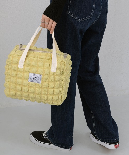 LA VORAGINE（ラ ヴォラジネ）の「【保温･保冷】ポップコーン ボックストートランチバッグ/お弁当バッグ（お弁当箱・レディース・ブラウン/アイボリー/イエロー・FREE）」の11枚目の写真