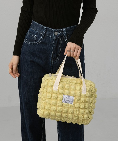 LA VORAGINE（ラ ヴォラジネ）の「【保温･保冷】ポップコーン ボックストートランチバッグ/お弁当バッグ（お弁当箱・レディース・ブラウン/アイボリー/イエロー・FREE）」の13枚目の写真