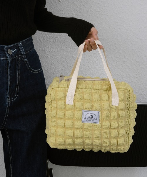 LA VORAGINE（ラ ヴォラジネ）の「【保温･保冷】ポップコーン ボックストートランチバッグ/お弁当バッグ（お弁当箱・レディース・ブラウン/アイボリー/イエロー・FREE）」の15枚目の写真