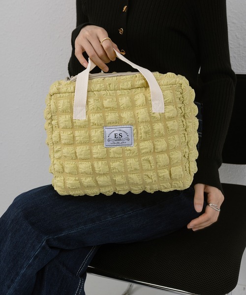 LA VORAGINE（ラ ヴォラジネ）の「【保温･保冷】ポップコーン ボックストートランチバッグ/お弁当バッグ（お弁当箱・レディース・ブラウン/アイボリー/イエロー・FREE）」の16枚目の写真