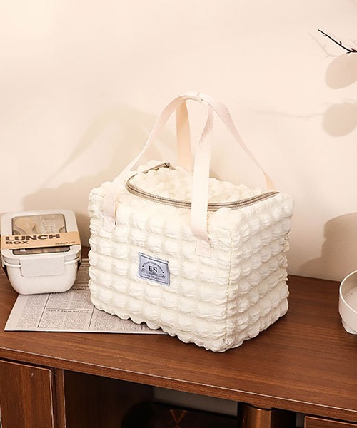 LA VORAGINE（ラ ヴォラジネ）の「【保温･保冷】ポップコーン ボックストートランチバッグ/お弁当バッグ（お弁当箱・レディース・ブラウン/アイボリー/イエロー・FREE）」の17枚目の写真