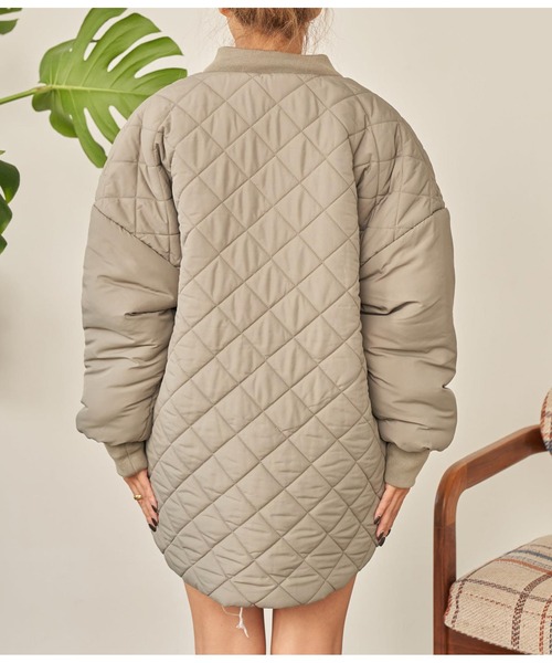 anap mimpi（アナップミンピ）の「中綿ダイヤキティングコート（ブルゾン・レディース・カーキ/ブラック・FREE）」の17枚目の写真