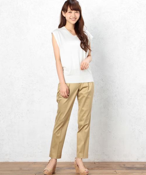 green label relaxing(グリーンレーベルリラクシング)の「GO C/TEN/PUキシリクール B/ゴム パンツ◆(その他パンツ・レディース・ベージュ/ネイビー・40/38/36)」の13枚目の写真