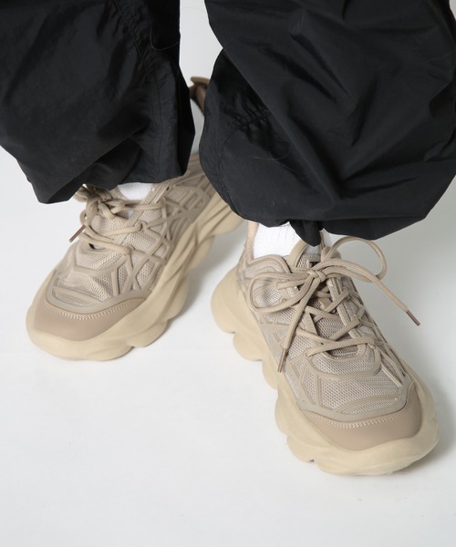 SETUP7（セットアップセブン）の「【SETUP7】フェイクレザーダッドシューズ KNF037（スニーカー・メンズ・ブラック/ベージュ・42/44）」の4枚目の写真