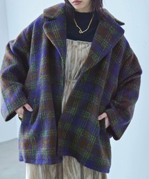 チェック柄 オーバーサイズ ハーフコート