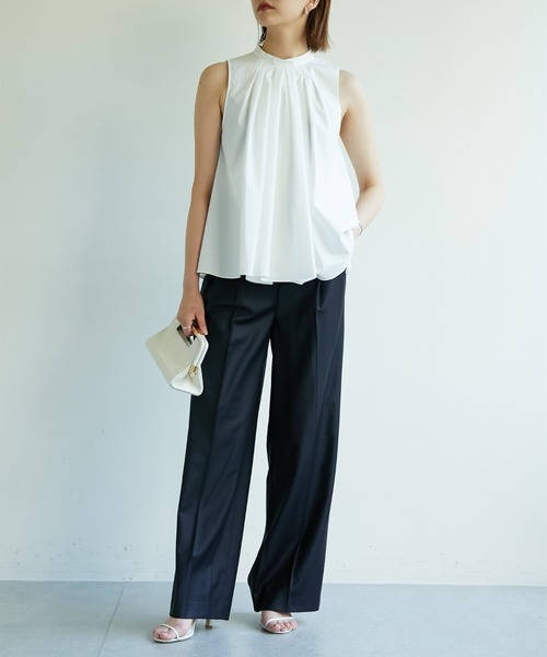 Drawing Numbers（ドローイング ナンバーズ）の「【Drawing Numbers】センタープレスワイドパンツ（スラックス・レディース・チャコールグレー/ネイビー/ライトグレー・34/36/38）」の10枚目の写真