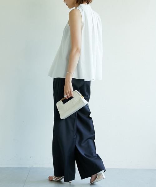 Drawing Numbers（ドローイング ナンバーズ）の「【Drawing Numbers】センタープレスワイドパンツ（スラックス・レディース・チャコールグレー/ネイビー/ライトグレー・34/36/38）」の12枚目の写真