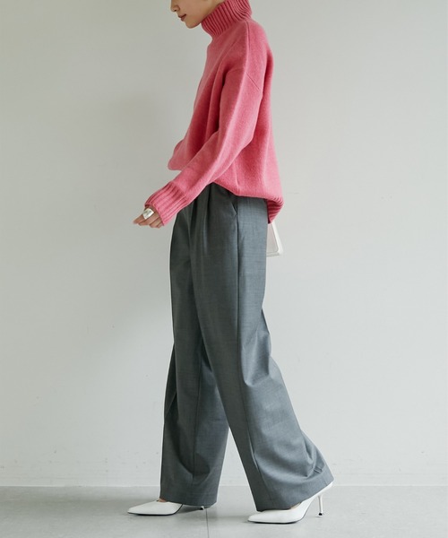 Drawing Numbers（ドローイング ナンバーズ）の「【Drawing Numbers】センタープレスワイドパンツ（スラックス・レディース・チャコールグレー/ネイビー/ライトグレー・34/36/38）」の5枚目の写真