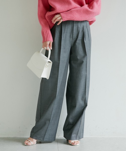 Drawing Numbers（ドローイング ナンバーズ）の「【Drawing Numbers】センタープレスワイドパンツ（スラックス・レディース・チャコールグレー/ネイビー/ライトグレー・34/36/38）」の7枚目の写真