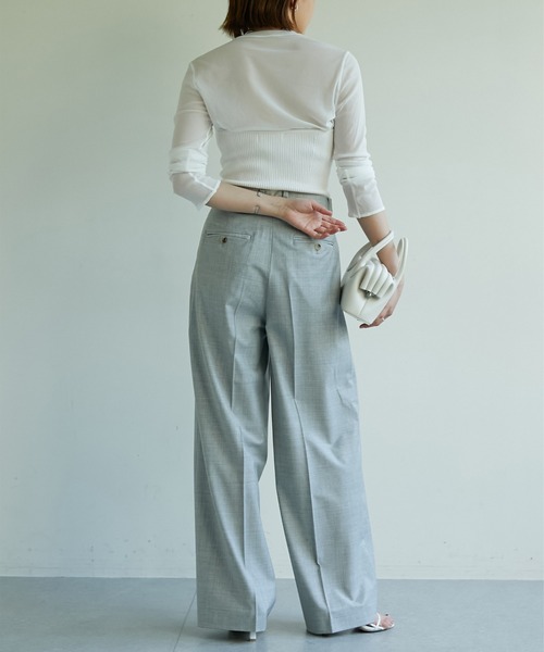 Drawing Numbers（ドローイング ナンバーズ）の「【Drawing Numbers】センタープレスワイドパンツ（スラックス・レディース・チャコールグレー/ネイビー/ライトグレー・34/36/38）」の17枚目の写真