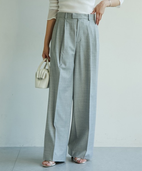 Drawing Numbers（ドローイング ナンバーズ）の「【Drawing Numbers】センタープレスワイドパンツ（スラックス・レディース・チャコールグレー/ネイビー/ライトグレー・34/36/38）」の19枚目の写真