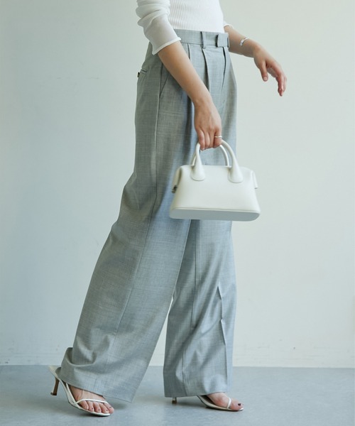 Drawing Numbers（ドローイング ナンバーズ）の「【Drawing Numbers】センタープレスワイドパンツ（スラックス・レディース・チャコールグレー/ネイビー/ライトグレー・34/36/38）」の20枚目の写真