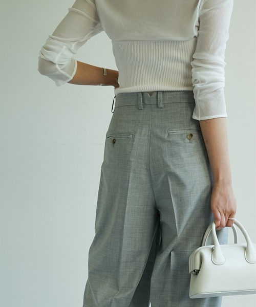 Drawing Numbers（ドローイング ナンバーズ）の「【Drawing Numbers】センタープレスワイドパンツ（スラックス・レディース・チャコールグレー/ネイビー/ライトグレー・34/36/38）」の22枚目の写真