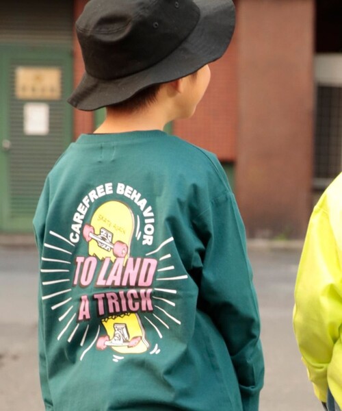 DRC branshes（ディーアールシーブランシェス）の「【WEB限定/DRC/お肌に嬉しい綿100％】アソートグラフィック長袖Tシャツ（Tシャツ/カットソー・キッズ・ネイビー/オレンジ/その他4/その他5/チャコールグレー/アイボリー/ブルー/その他3/その他1/オフホワイト/ライム/ブラック/その他2/グレイッシュベージュ/ブルーグレー/その他6/グリーン/ラベンダー・100/130/140/160/150/120/90/110）」の8枚目の写真