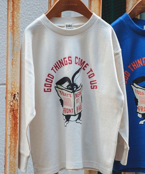 DRC branshes（ディーアールシーブランシェス）の「【WEB限定/DRC/お肌に嬉しい綿100％】アソートグラフィック長袖Tシャツ（Tシャツ/カットソー・キッズ・ネイビー/オレンジ/その他4/その他5/チャコールグレー/アイボリー/ブルー/その他3/その他1/オフホワイト/ライム/ブラック/その他2/グレイッシュベージュ/ブルーグレー/その他6/グリーン/ラベンダー・100/130/140/160/150/120/90/110）」の3枚目の写真
