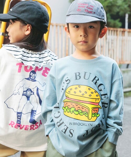 DRC branshes（ディーアールシーブランシェス）の「【WEB限定/DRC/お肌に嬉しい綿100％】アソートグラフィック長袖Tシャツ（Tシャツ/カットソー・キッズ・ネイビー/オレンジ/その他4/その他5/チャコールグレー/アイボリー/ブルー/その他3/その他1/オフホワイト/ライム/ブラック/その他2/グレイッシュベージュ/ブルーグレー/その他6/グリーン/ラベンダー・100/130/140/160/150/120/90/110）」の5枚目の写真