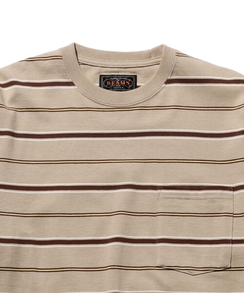 【セール】マルチストライプ ポケット Tシャツ(Tシャツ/カットソー)|BEAMS PLUS(ビームスプラス) 【セール】マルチストライプ ポケット Tシャツ(Tシャツ/カットソー)|BEAMS PLUS(ビームスプラス)