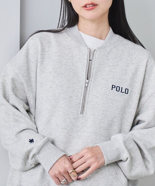 POLO BCS(ポロ ビーシーエス)の「POLO BCS(ポロ・ビーシーエス)別注ハーフジップ裏毛スウェット(スウェット・レディース・ホワイト/グレー/コバルトブルー・FREE)」の1枚目の写真
