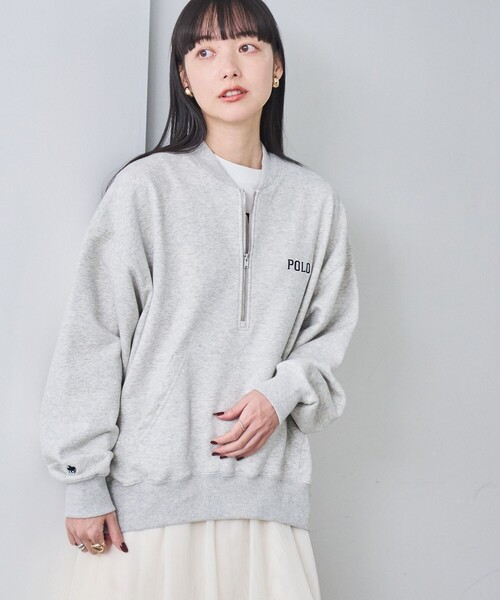 POLO BCS(ポロ ビーシーエス)の「POLO BCS(ポロ・ビーシーエス)別注ハーフジップ裏毛スウェット(スウェット・レディース・ホワイト/グレー/コバルトブルー・FREE)」の5枚目の写真