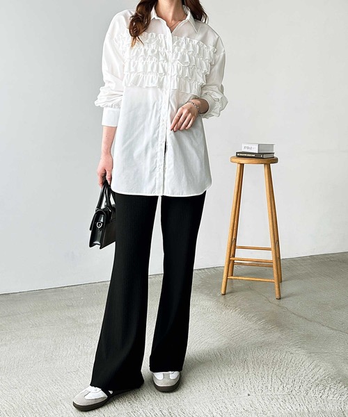 セール】【S-XLサイズ展開】-3kg見え！セルフカットセミフレアイージー