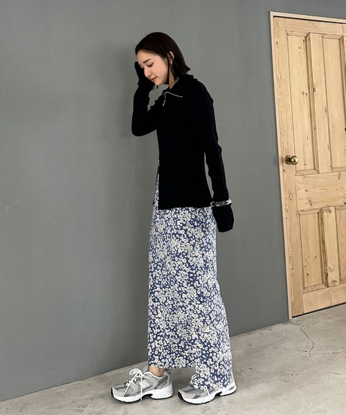 Doux archives(ドゥアルシーヴ)の「ダブルファスナーリブニット(ニット/セーター・レディース・パープル/ネイビー/ベージュ/アイボリー・FREE)」の19枚目の写真