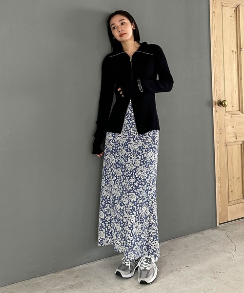 Doux archives(ドゥアルシーヴ)の「ダブルファスナーリブニット(ニット/セーター・レディース・パープル/ネイビー/ベージュ/アイボリー・FREE)」の20枚目の写真