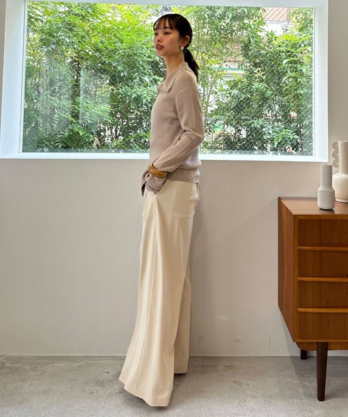 Doux archives(ドゥアルシーヴ)の「ダブルファスナーリブニット(ニット/セーター・レディース・パープル/ネイビー/ベージュ/アイボリー・FREE)」の11枚目の写真