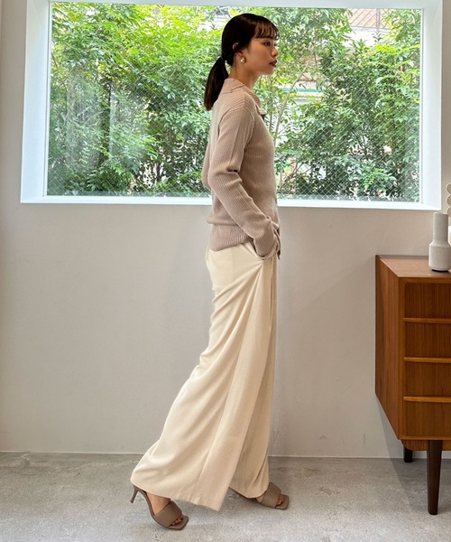 Doux archives(ドゥアルシーヴ)の「ダブルファスナーリブニット(ニット/セーター・レディース・パープル/ネイビー/ベージュ/アイボリー・FREE)」の12枚目の写真