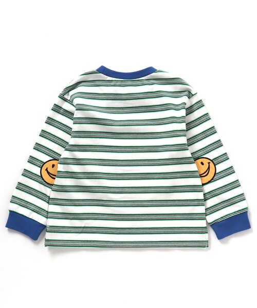 apres les cours(アプレレクール)の「肘パッチモチーフTシャツ(Tシャツ/カットソー・キッズ・レッド/グリーン/レインボー・80/90/100/110/120/130)」の10枚目の写真