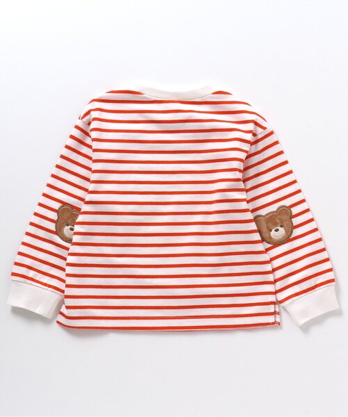apres les cours(アプレレクール)の「肘パッチモチーフTシャツ(Tシャツ/カットソー・キッズ・レッド/グリーン/レインボー・80/90/100/110/120/130)」の13枚目の写真